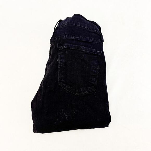 Frame Le Skinny de Jeanne Black Denim Jeans Gold Button Size 24 - Picture 1 of 9
